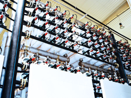 Reverse osmosis racks of the Accra desalination plant