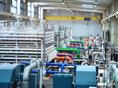 Reverse osmosis racks and pumping facilities of the Accra desalination plant
