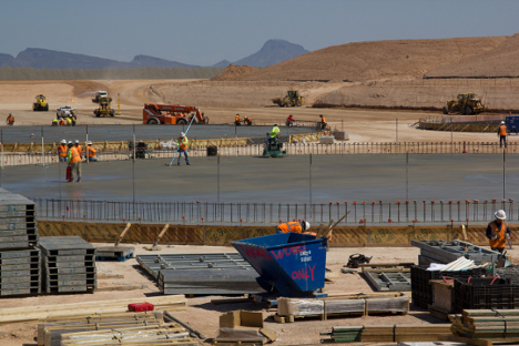 Construction of thermal energy storage tanks.