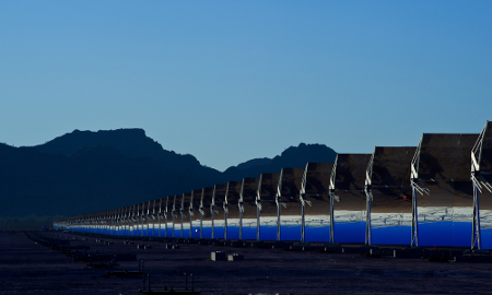 Sunset in Solana’s solar field.