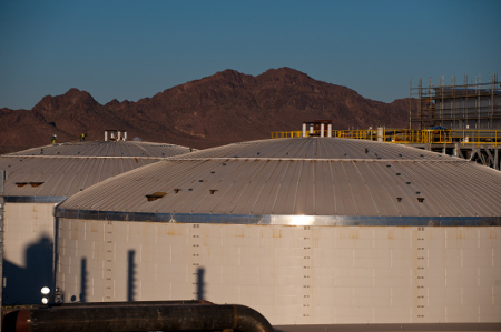 Thermal storage tanks in Solana.