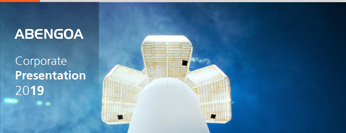 Abengoa logo together with a part of the globe.